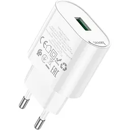 Мережевий зарядний пристрій Hoco C109A Fighter USB-A 18W White (6931474784810) [175321] - мініатюра 4