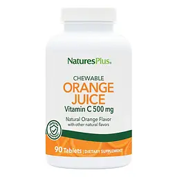 Вітаміни та мінерали Natures Plus Orange Juice Vitamin C 500 mg, 90 жувальних таблеток