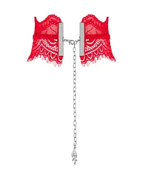 Широкий мереживний чокер Obsessive Bergamore choker, red - мініатюра 2