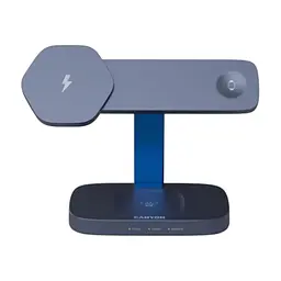 Зарядное устройство Canyon Wireless Charger HEXAGON WCS-310 3in1 DarkGrey/Blue (CNS-WCS310DGBL)