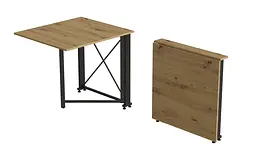 Стіл-книга трансформер Оріон 1 Ferrum-decor 750x810x730 Чорний метал ДСП Дуб Артізан 16 мм (FRD-104602) - мініатюра 4
