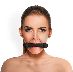 Кляп Палиця, натуральна шкіра, силікон та Art of Sex - Gag Stick Silicon, Чорний Art of Sex SO6705 95122