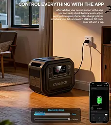 Зарядна станція Choetech BS064 2500Вт (2160Вт/г) AC,LiFePo4,MPPT, UPS, PD100 Вт - мініатюра 8