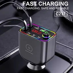 АЗП з FM-модулятором WUW-C237 black - мініатюра 6