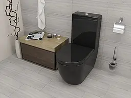 Унітаз-компакт Newark Modern Rimless 3822B NEW чорний, Чорний - мініатюра 3