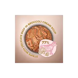 Вологий корм для кішок Club 4 Paws Selection Плюс Смужки з яловичиною у крем-супі з броколі 85 г (4820215368100) - мініатюра 2