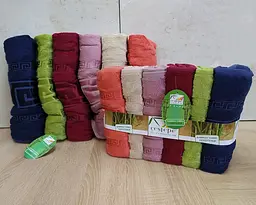 Набір турецьких махрових рушників Cestepe 50х90 6 штук + 70х140 6 штук Bamboo Grek Dark - мініатюра 3