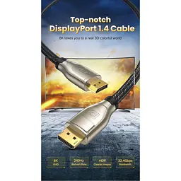 Кабель Ugreen DP112 DisplayPort - DisplayPort V1.4 2m Black (60843) [139096] - мініатюра 8