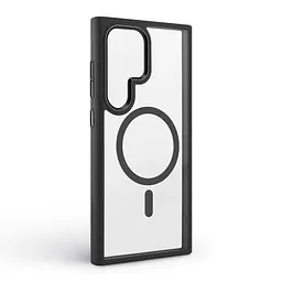 Чехол Samsung Galaxy S24 Ultra 5G (SM-S928), Unit MagSafe, черный, прозрачный, магсейф, противоударный, магнитный, панель-накладка с поддержкой MagSafe, с поддержкой беспроводной зарядки, TPU+PC, защита всего корпуса, ударопрочный - мініатюра 2