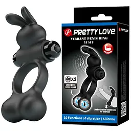 Ерекційне кільце Pretty Love Vibrant Penis Ring Yusuf Black