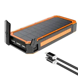 Сонячний повербанк iBattery YD-888K з ліхтариком 30000 mAh orange - мініатюра 4