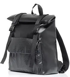 Рюкзак ролл Sambag унісекс RollTop Milton принт крокодила з клапаном чорний 41 х 30 х 16 см (24251070) - мініатюра 2