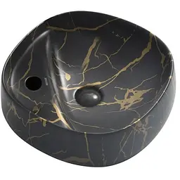 Умивальник накладний Mixxus Premium Wave-0201 marble 430x430x150 мм з отвором під змішувач MP6536, Мармур