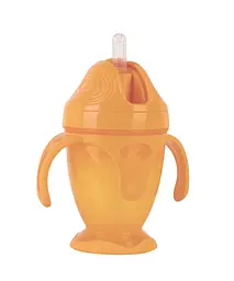 Поїльник Baby Team, з силіконовою трубочкою та ручками, 9+ міс., 220 мл, помаранчевий (5011_оранжевый) - мініатюра 2