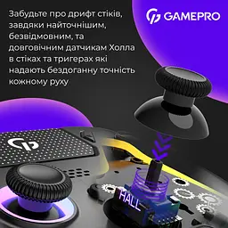 Геймпад GamePro GPS20BDOC 2.4G/BT 5.1/USB бездротовий із зарядною станцією Switch/PS/PC/iOS/Android RGB Black (GPS20BDOC) - мініатюра 17