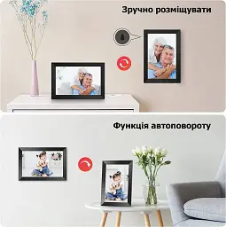 Цифрова фоторамка WiFi 10 дюймів Photo Frame 32 Гб вбудована пам'ять електронна рамка для фото із сенсорним дисплеєм Б/в - мініатюра 5