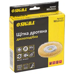 Щітка дротяна дископодібна Sigma Ø115мм Ø22.2мм (латунірованная) (9012111) - мініатюра 2
