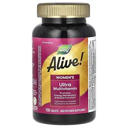 Мультивітаміни ультра для жінок Nature's Way Alive! Women's Ultra Multivitamin 150 таблеток