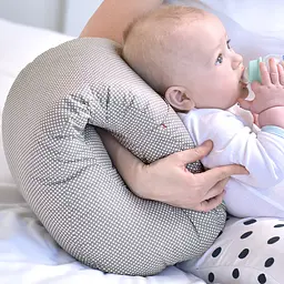 Подушка для годування Papaella Mini Горошок, 28х30 см, сірий (8-31999) - мініатюра 13