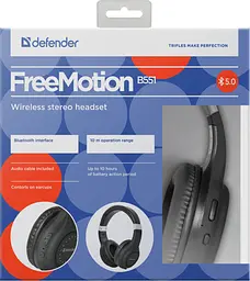 Навушники Defender FreeMotion B551 чорний Bluetooth (63551) - мініатюра 3
