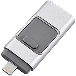 Картка пам'яті Smart 3-в-1 обсягом 128 ГБ з USB 3.0, Micro USB і Apple Lightning, срібляста