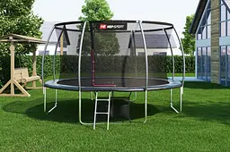 Батут Hop-Sport Premium 14ft (427см) чорно-сірий з внутрішньою сіткою