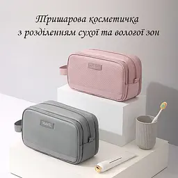 Органайзер-косметичка LoveYouHome дорожня 25х11х14 см рожева (59046) - мініатюра 4