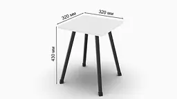 Табурет Ferrum-decor 430x320x320 Чорний метал ДСП Білий 16 мм (FRD-104639) - мініатюра 3