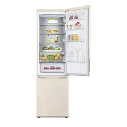 Холодильник LG 203x60х68 холодильне відділення 277 л морозильне відділення 107 л 2 двері А++ NF Metal Fresh бежевий (GC-B509SESM) - мініатюра 4