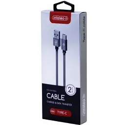 Дата кабель USB 2.0 AM to USB-C 2.0m CBGNYT2 grey Intaleo (1283126489143) - миниатюра 2