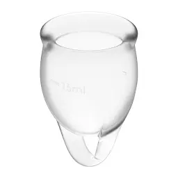 Менструальні чаші Satisfyer Feel Confident Menstrual Cup 2 шт. прозорі - мініатюра 2