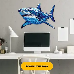 Дерев'яний фігурний пазл puzzlean Акула глибин, А3, Картонна коробка 200 елементів - мініатюра 6