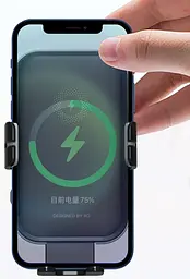 Автотримач XO WX027 Car holder 15W Wireless Charger Чорний - мініатюра 5