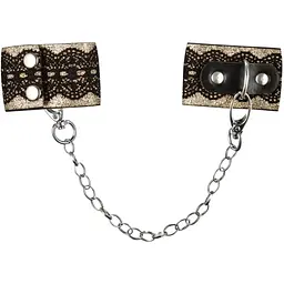 Наручники з блискітками та ланцюгом Obsessive A746 cuffs, чорно-золоті