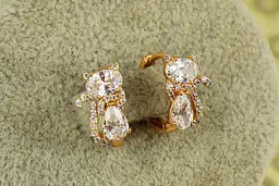 Сережки дитячі Xuping Jewelry котики з шарфом 1,3 см золотисті - мініатюра 2