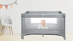 Дитяче складне ліжечко-манеж Moby-System Happy Traveller Basic з розкладним матрацом, сумкою, коліщатками та бічним виходом, 126 x 66 см - мініатюра 6