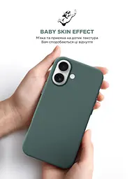 Силиконовый чехол для Apple iPhone 16, ICON2 Case, зеленый, противоударный, панель, защита всего корпуса, матовая поверхность Soft Touch, выступает над дисплеем, совместим с защитными стеклами и пленками, с микрофиброй, ArmorStandart (ARM81298) - мініатюра 8
