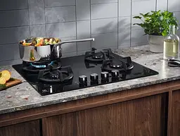 Варильна поверхня газова на склі Electrolux 60 см чугун чорний - мініатюра 2