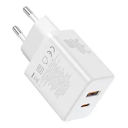 Мережевий зарядний пристрій Baseus Cube Fast Charger C+U 30W EU Cluster білий P10111404213-00