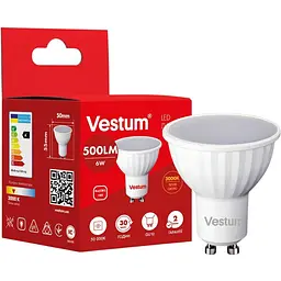 Світлодіодна лампа Vestum MR16 6W 3000K 220V GU10 1-VS-1505