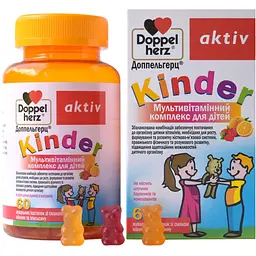 Мультивітамінний комплекс Doppelherz Aktiv Kinder зі смаком малини та апельсину 60 жувальних пастилок - мініатюра 2