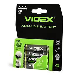 Батарейка щелочная Videx LR03 AAA 1200 mAh 4 шт Blister