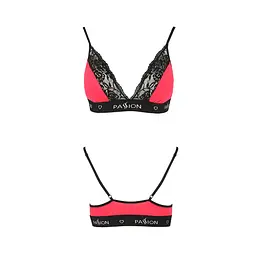 Топ еластичний з мереживом Passion PS001 TOP, red-black - мініатюра 4
