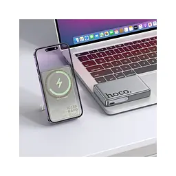 Батарея універсальна HOCO 10000mAh Sunlight PD/20W Magnetic with stand Metal Grey (Q36A / 714987) - мініатюра 8