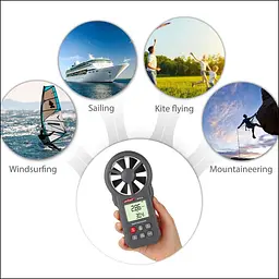 Анемометр крильчастий USB, Bluetooth 0,3-30м/с, -10-45°C wintact 16,5х8,5х3,9 см hoz0010078 - мініатюра 4