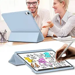Чохол-книжка BeCover Tri Fold Soft TPU з кріпленням Apple Pencil для Apple iPad Air 4/5 2020/2022 10.9" Light Blue (711108) - мініатюра 5