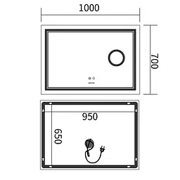Дзеркало Mixxus Premium Quadro MR20-100x70 MP6622 - мініатюра 3