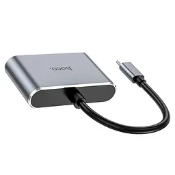 Адаптер конвертер Hoco HB29 Easy-lead Type-C to HDMI + VGA multifunction converter - мініатюра 2