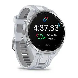 Смарт-годинник Garmin Forerunner 965 білий корпус з титановим безелем з білим силіконовим ремінцем - мініатюра 2