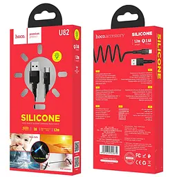 USB Cable Hoco U82 Cool Grace Type-C Black 1m - мініатюра 2